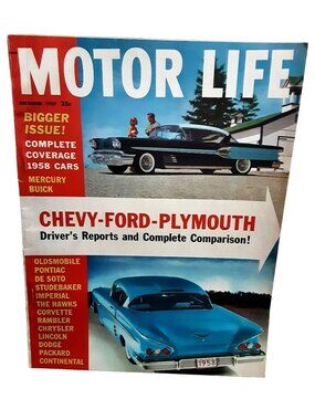 1957 Motor Life Magazine December Chevy Ford Plymouth 1958 Cars Issue